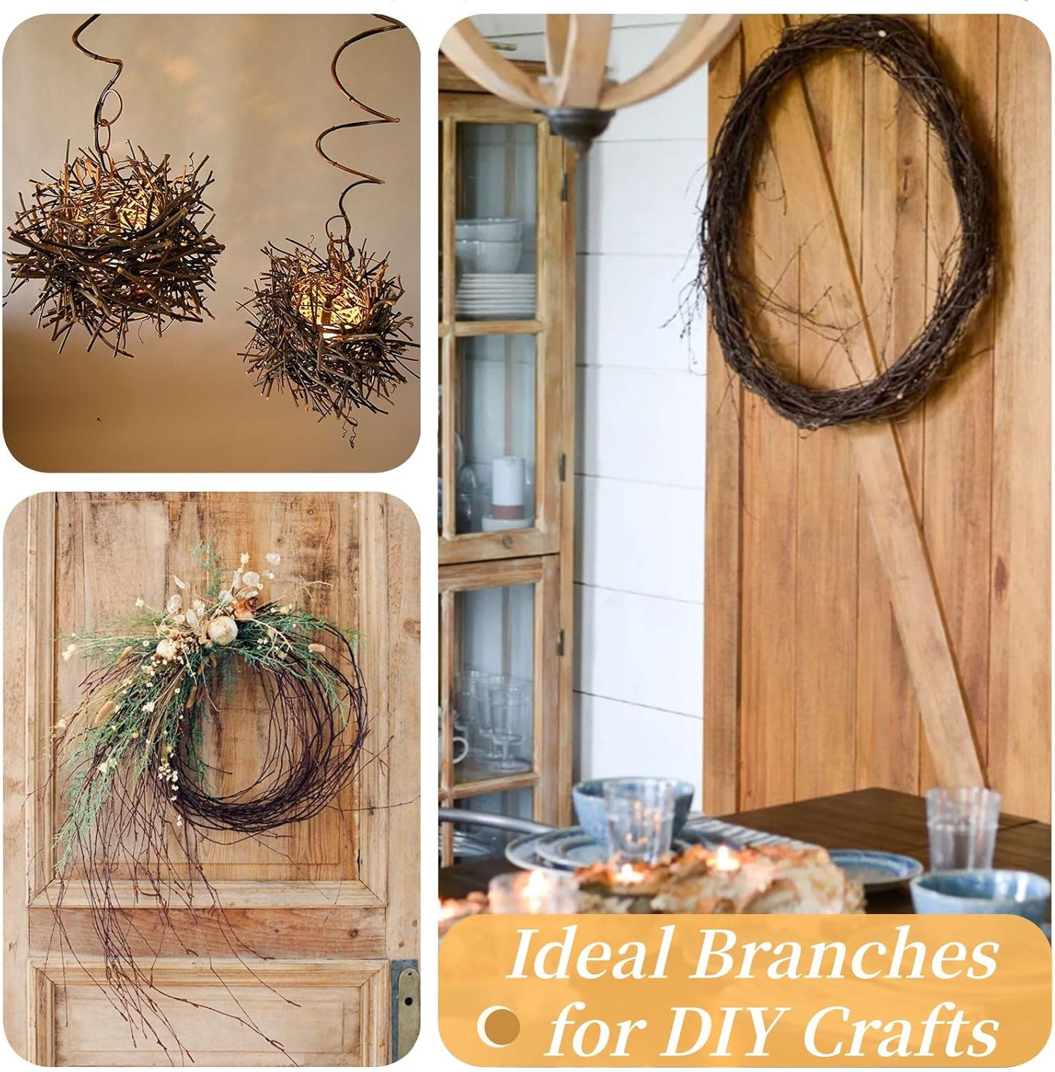 60Pcs Real Dried Birch Twigs Branches – 16” Natural Decorative Birch Branches fo