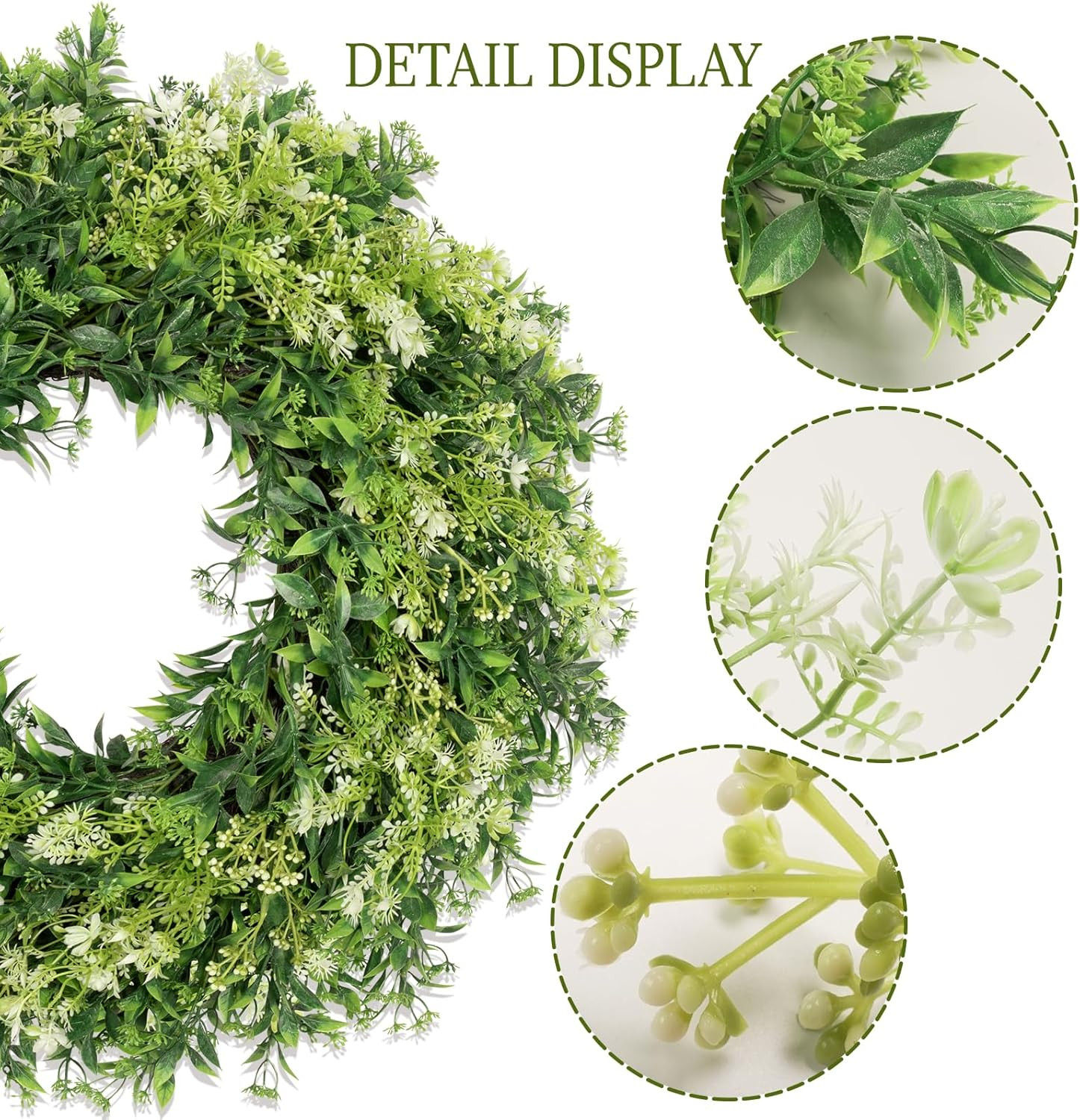 28 Inch Large Eucalyptus Wreaths for Front Door Artificial Green Leaves Greenery