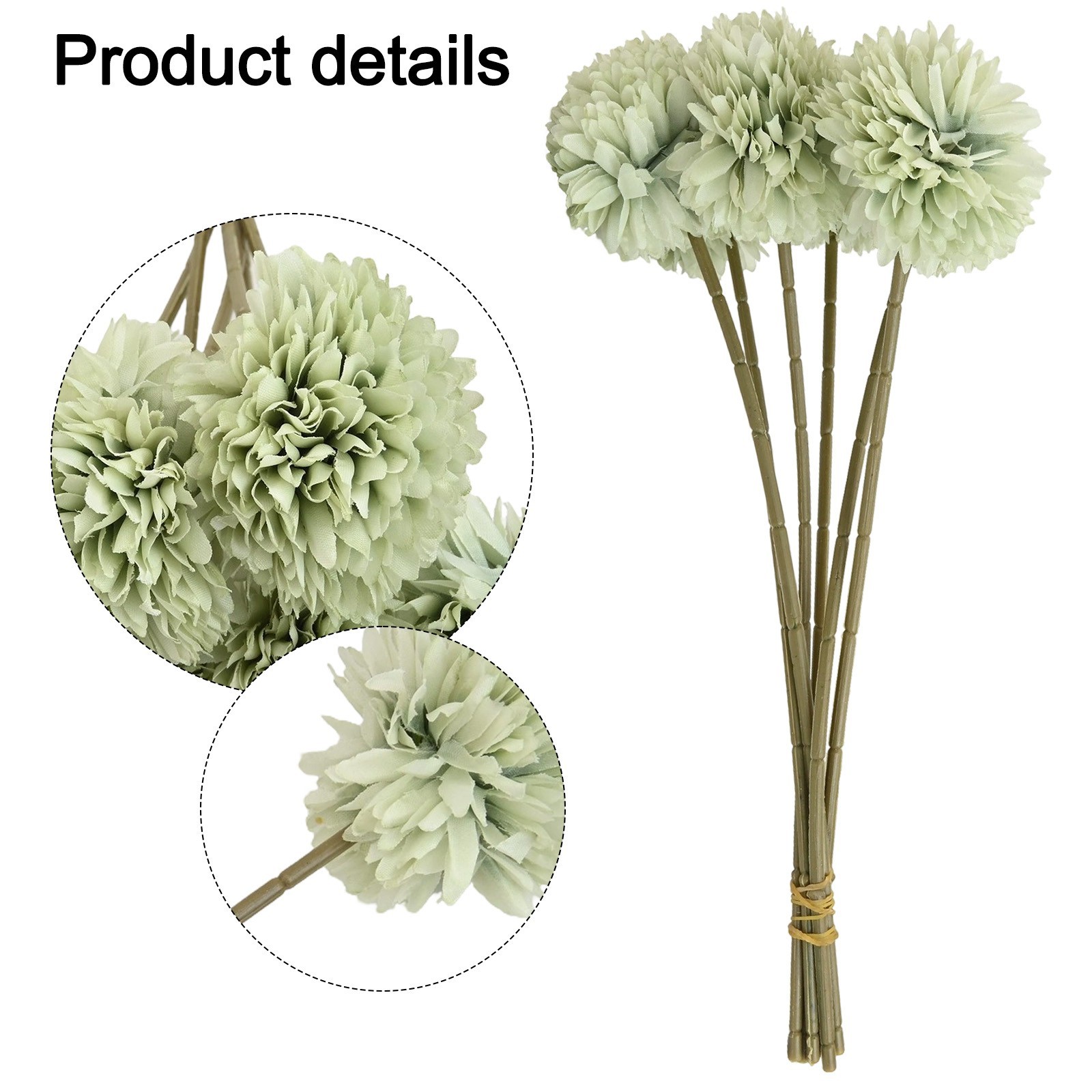 6pcs Artificial Chrysanthemum Ball Flowers Hydrangea Bouquet Presents Decor