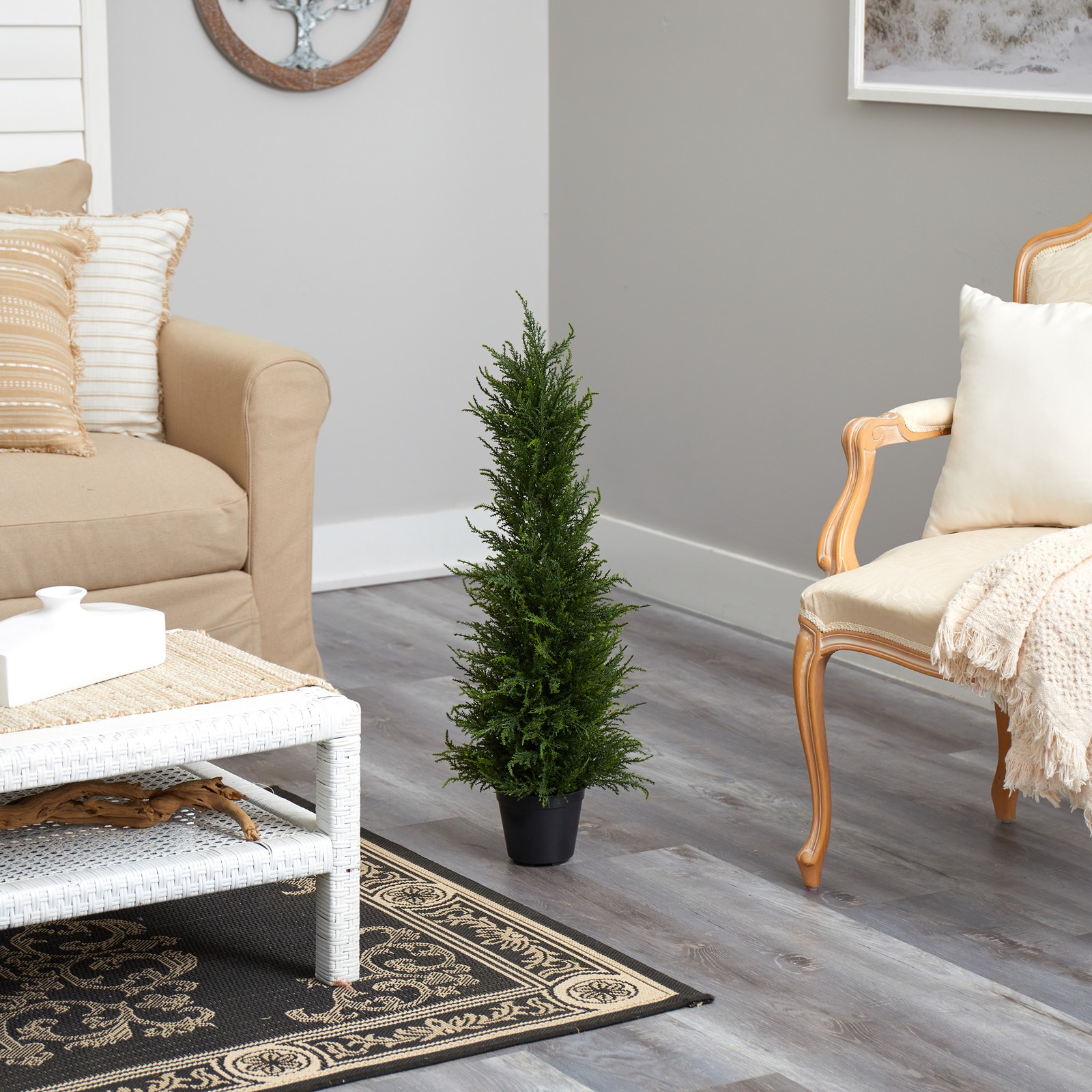 Nearly Natural 2.5ft Cypress Artificial Tree UV Resistant (Indoor/Outdoor)