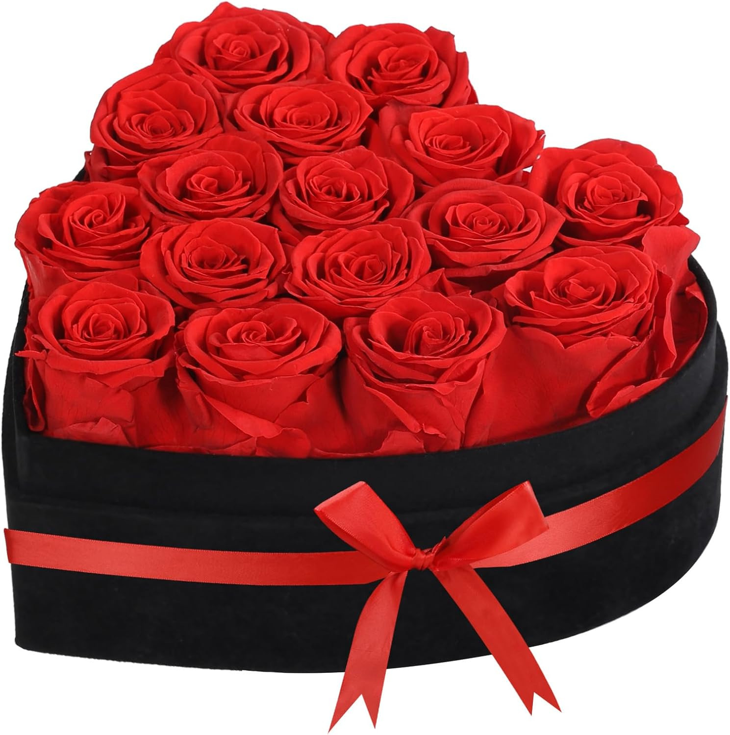 Luxury Forever Real Roses in Suede Box – 16-Piece Preserved Flowers Roses Gifts