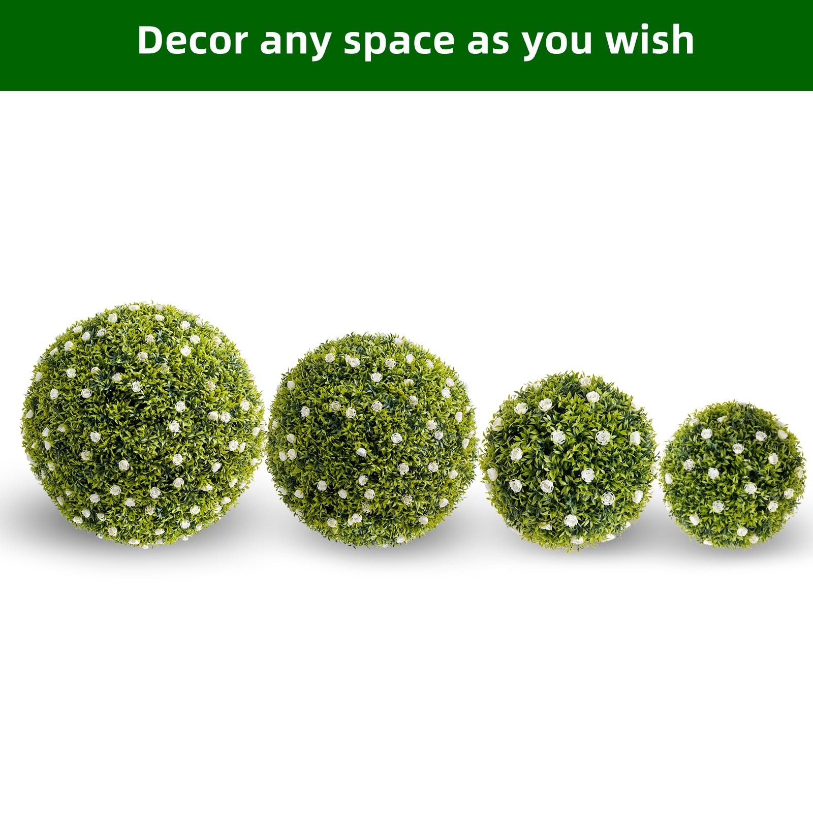 20.5 in Artificial Plant Topiary Ball Set of 2, Decorative Artificial Boxwood…