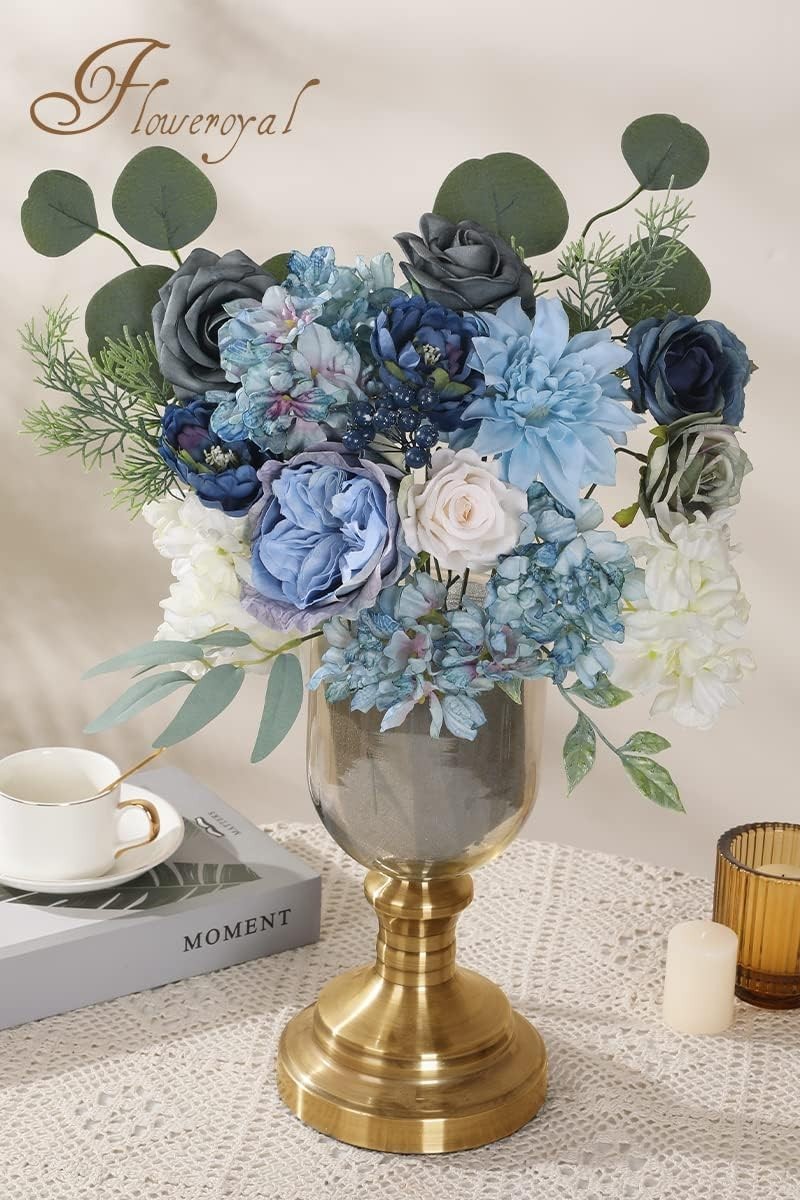Gorgeous Dusty Blue Mixed Artificial Flowers – Ideal for Events & Home Styling