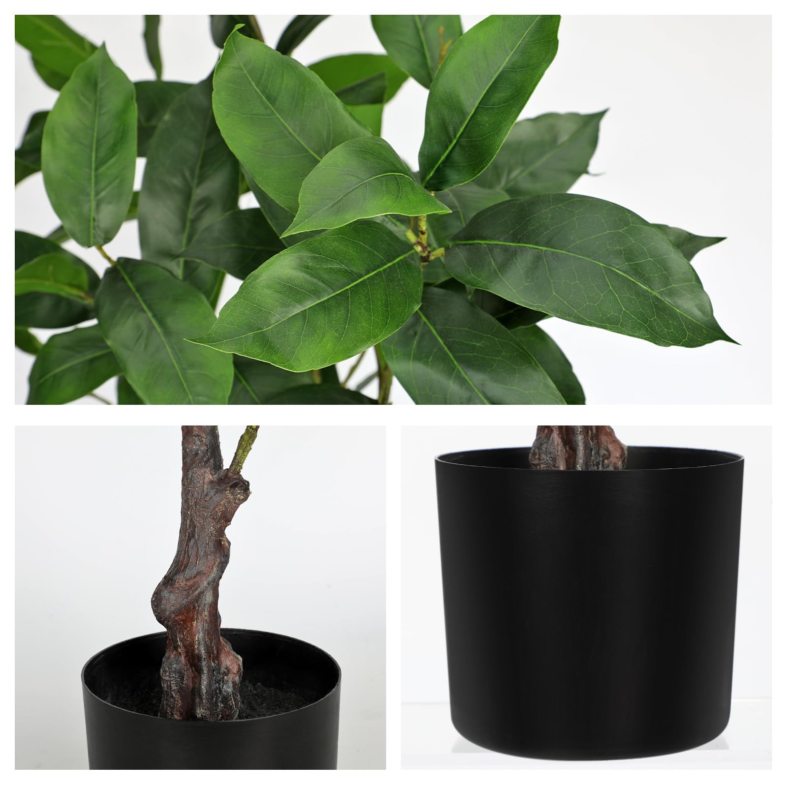 36.6″ Artificial Faux Potted Tree Modern Farmhouse Real-Touch Plastic Greener…