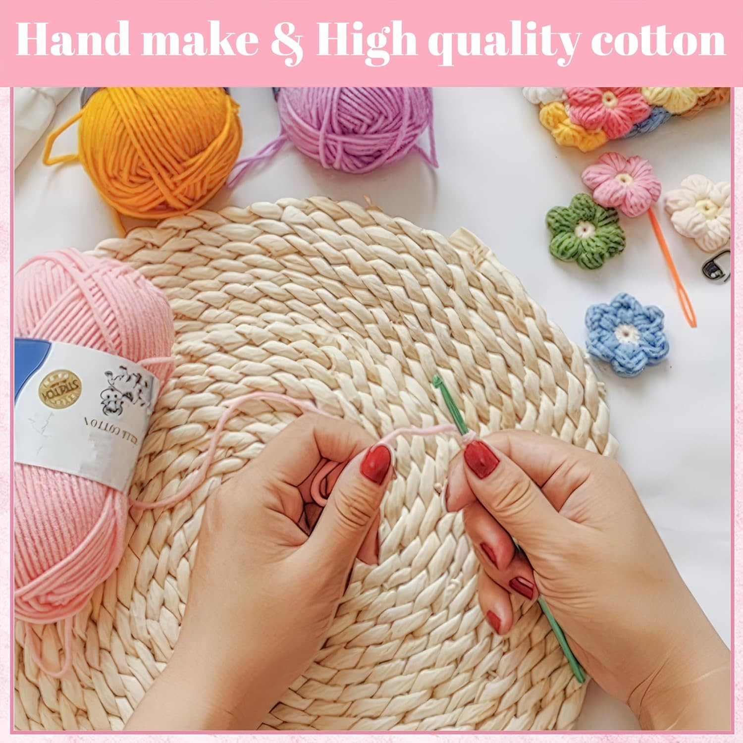 Crochet Flowers Bouquet 8PCS, Handmade Knitted Artificial Crochet Flower Gifts –