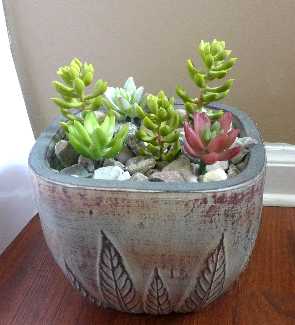 Set of 6 Artificial Mini hyacinth Plants And Lotus Yacon Succulents Grass