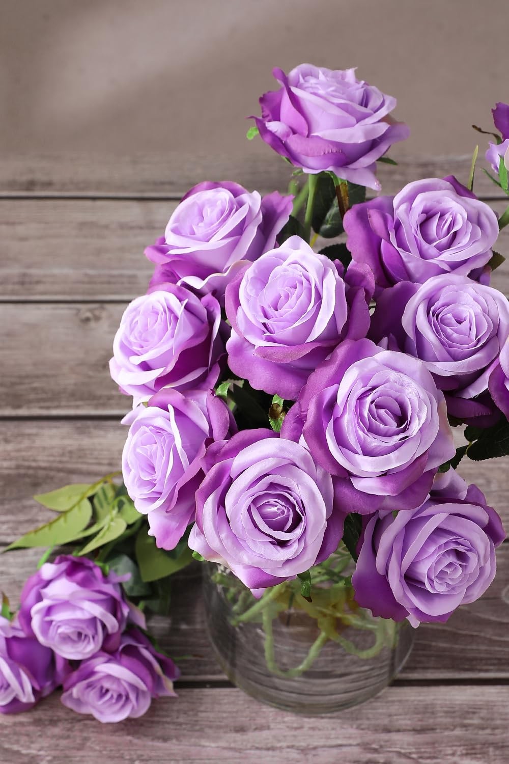 Luyue 10PCS Artificial Roses Flower with Stems Slik Fake Flowers Bouquet Realist