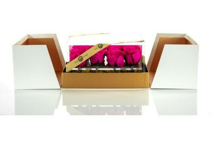 16 Handmade Acrylic Rose Flower Box, Preserved Rose Choose Gift for her