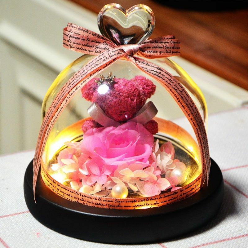 Eternal Rose Lovely Bear Wedding Mother Valentine Day Gifts For Women I Love You