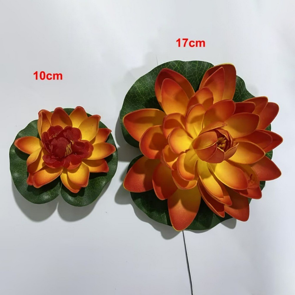 5PCS Artificial Lotus Water Lily Flowers Leaf Floating Pool Pond Plants Decor