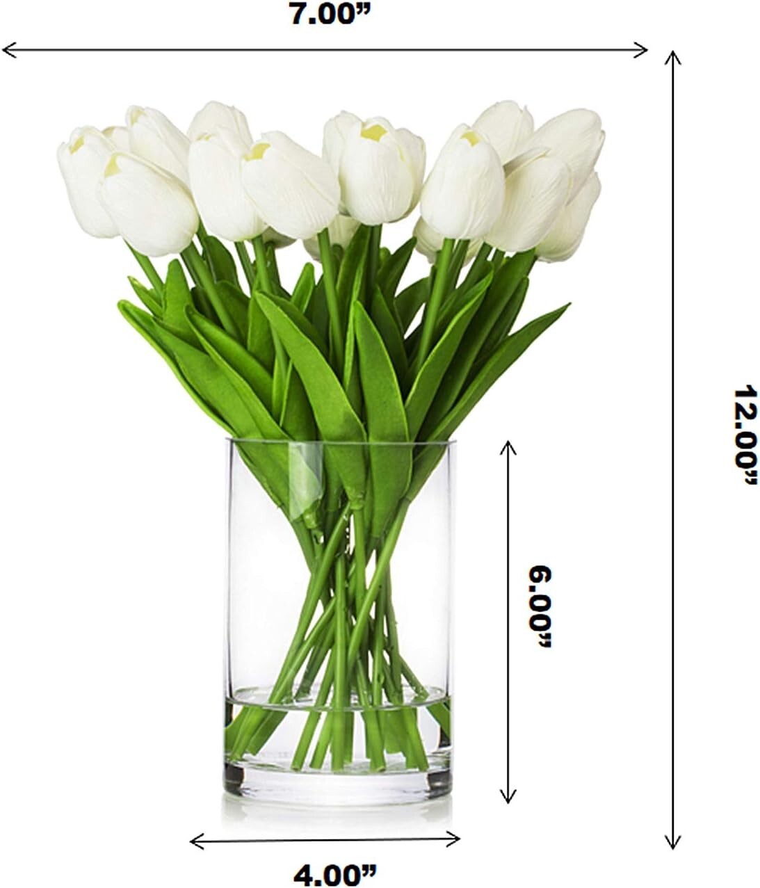 Luxurious 20-Piece Artificial Tulips Arrangement in Faux Water – Indoor/Outdoor