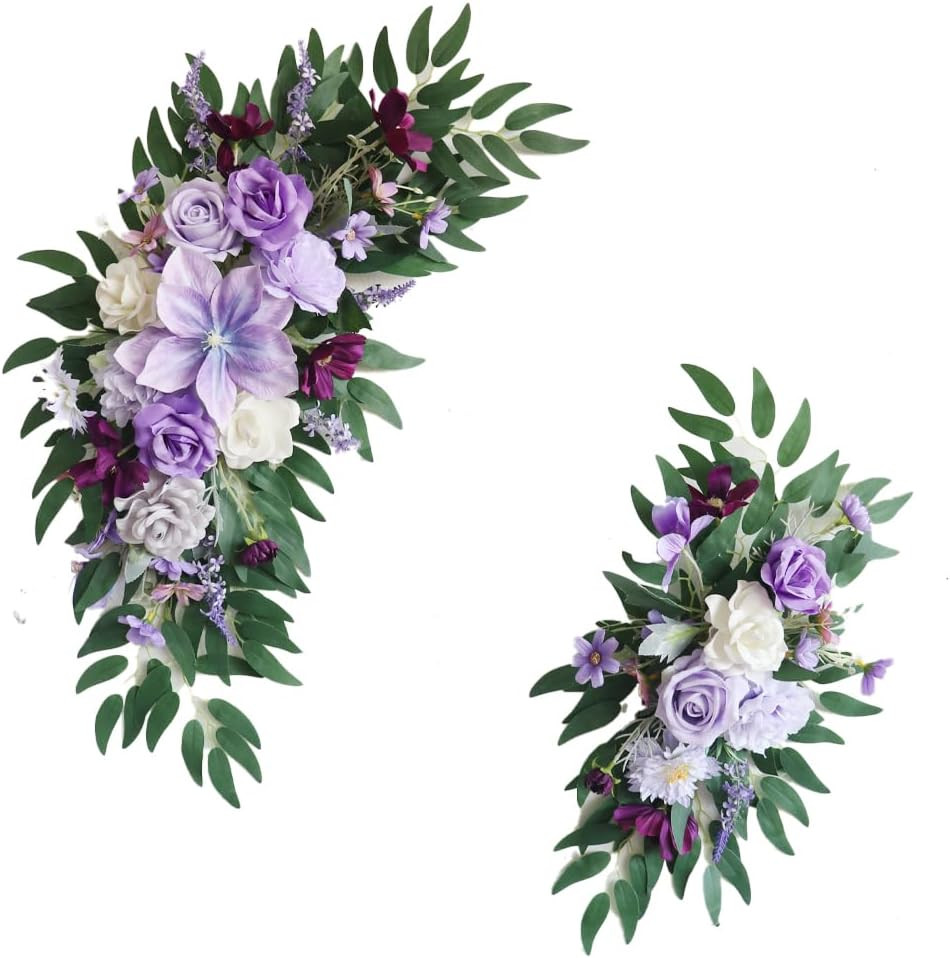 Elegant Purple Flower Arch for Weddings – Small Artificial Wedding Decor