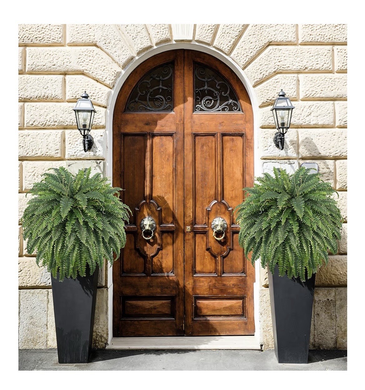 FOREST PRINCE 50″ Artificial Boston Ferns, Fake Bush Plants, Large Faux Ferns.