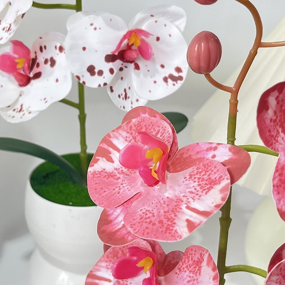 12in Artificial Orchid with Detailed Petals Soft Plastic For Home Garden Decor