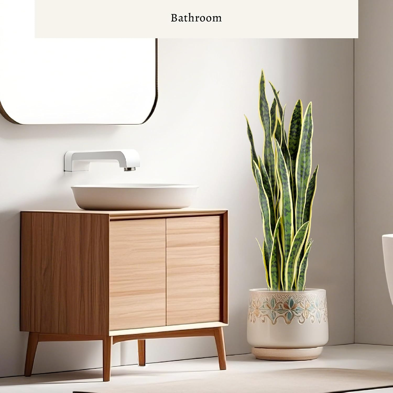 3Ft Lifelike Artificial Snake Plant in Pot – Perfect Indoor Decor