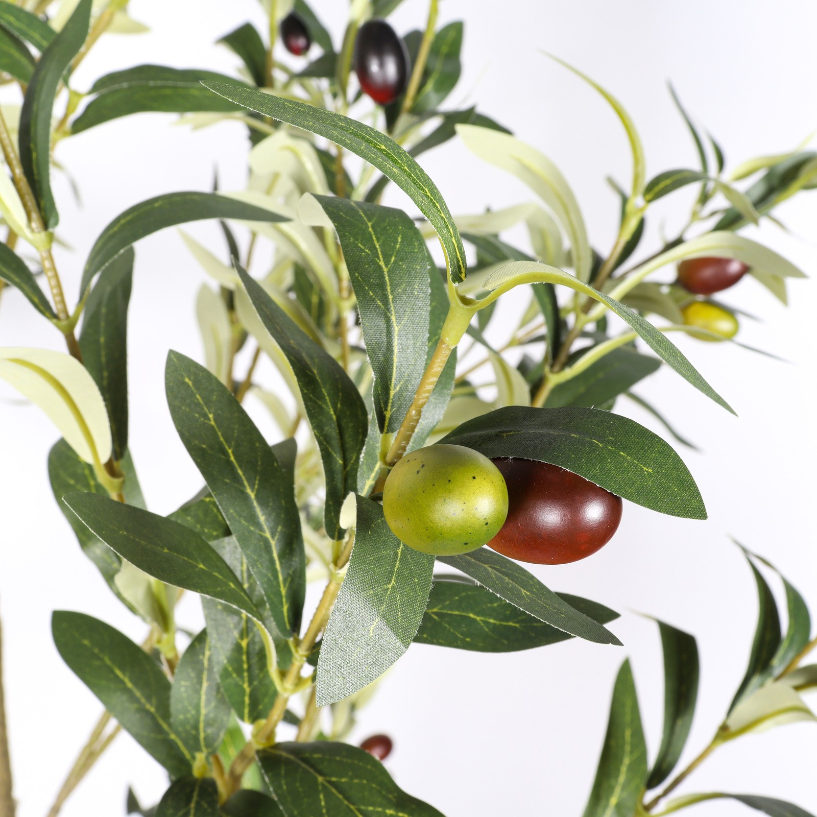 60″ Artificial Olive Tree in Plastic Black Pot for Living Room 1pc/set Modern
