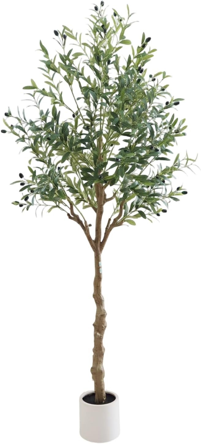 Artificial Olive Tree 5/6/7FT Tall Fake Plants with White Pot for Home Office