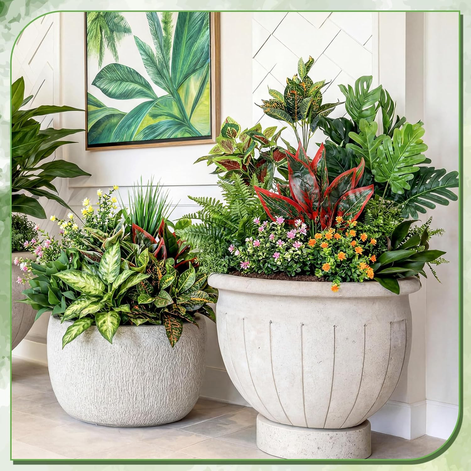 30 UV Resistant Faux Greenery Bushes for Indoor/Outdoor Decor