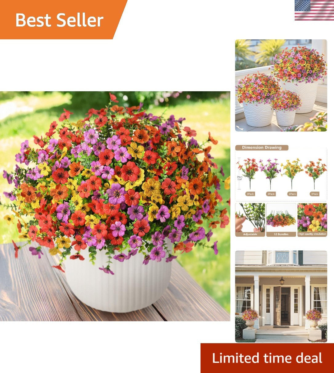 Realistic Faux Daisy Bundles – 12 Pack for Indoor and Outdoor Spring Decoration