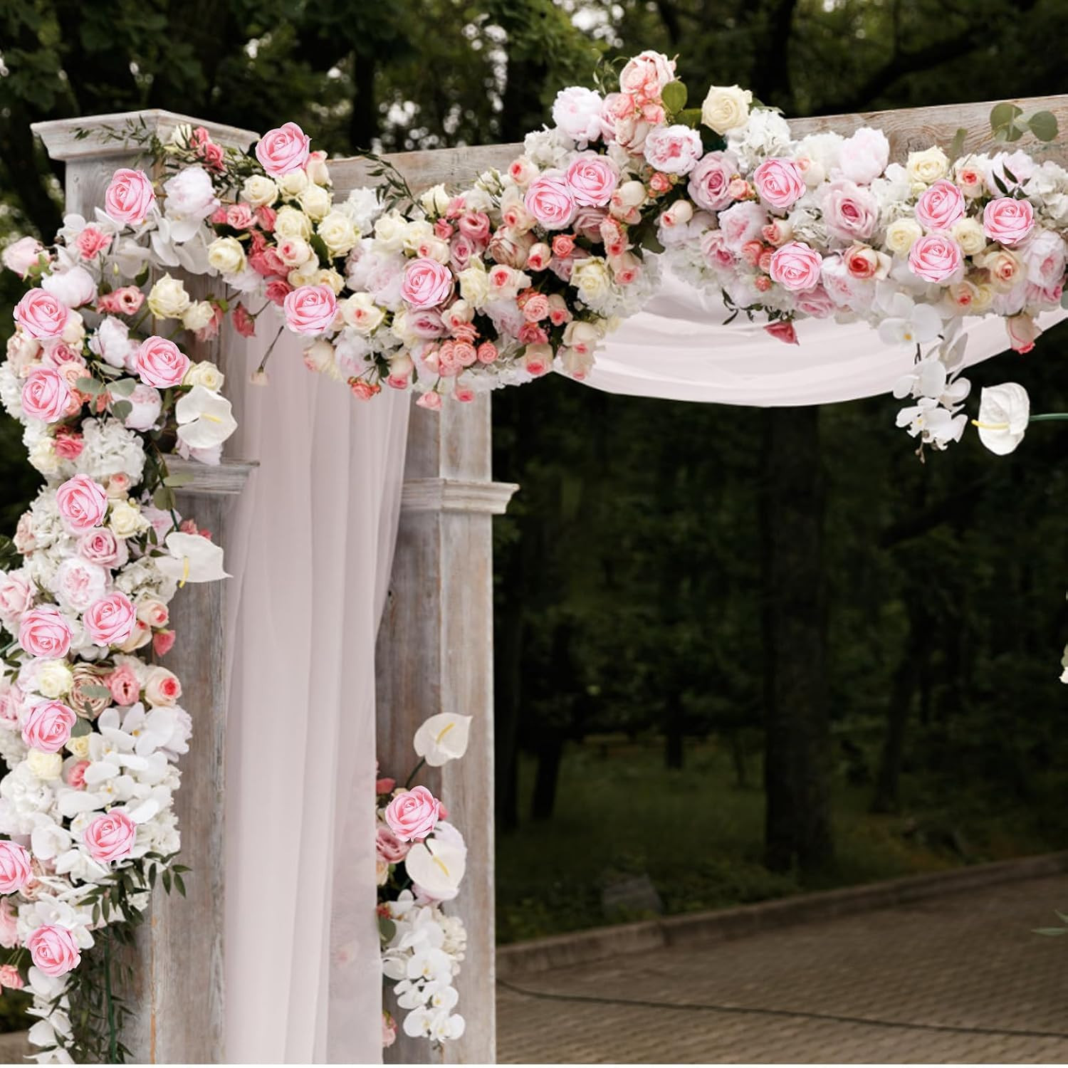 50 Pcs Pink Roses Artificial Flowers, Real Touch Velvet Roses Bouquet Fake Flowe