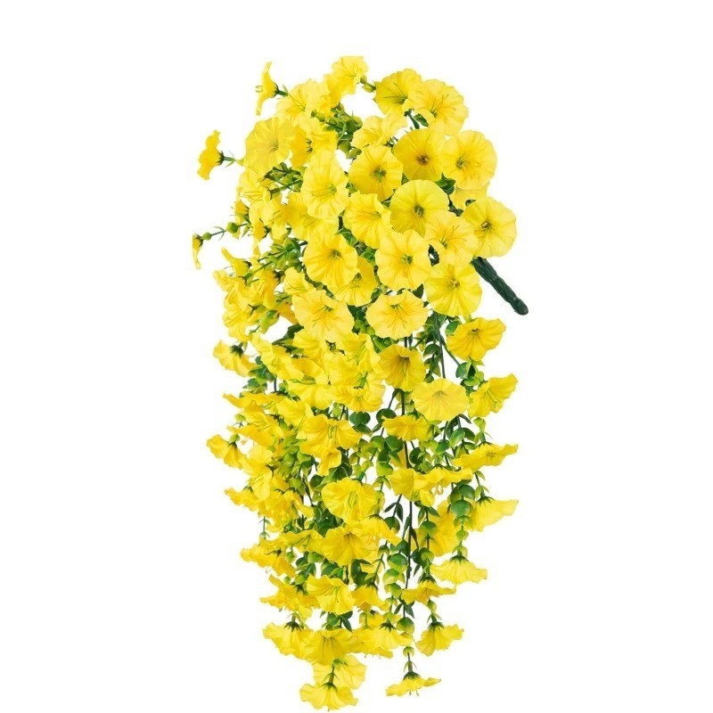 1PC Artificial Morning Glory Vines UV Resistant Hanging Flowers Outdoor Decor