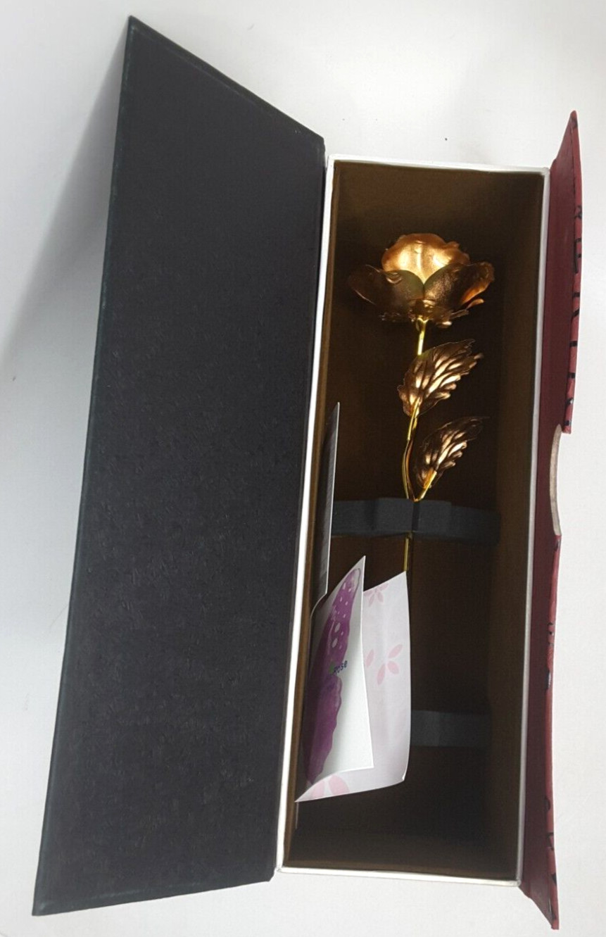 DuraRose 24k Gold Foil Rose With Love Card for Valentine’s Gift, Anniversary