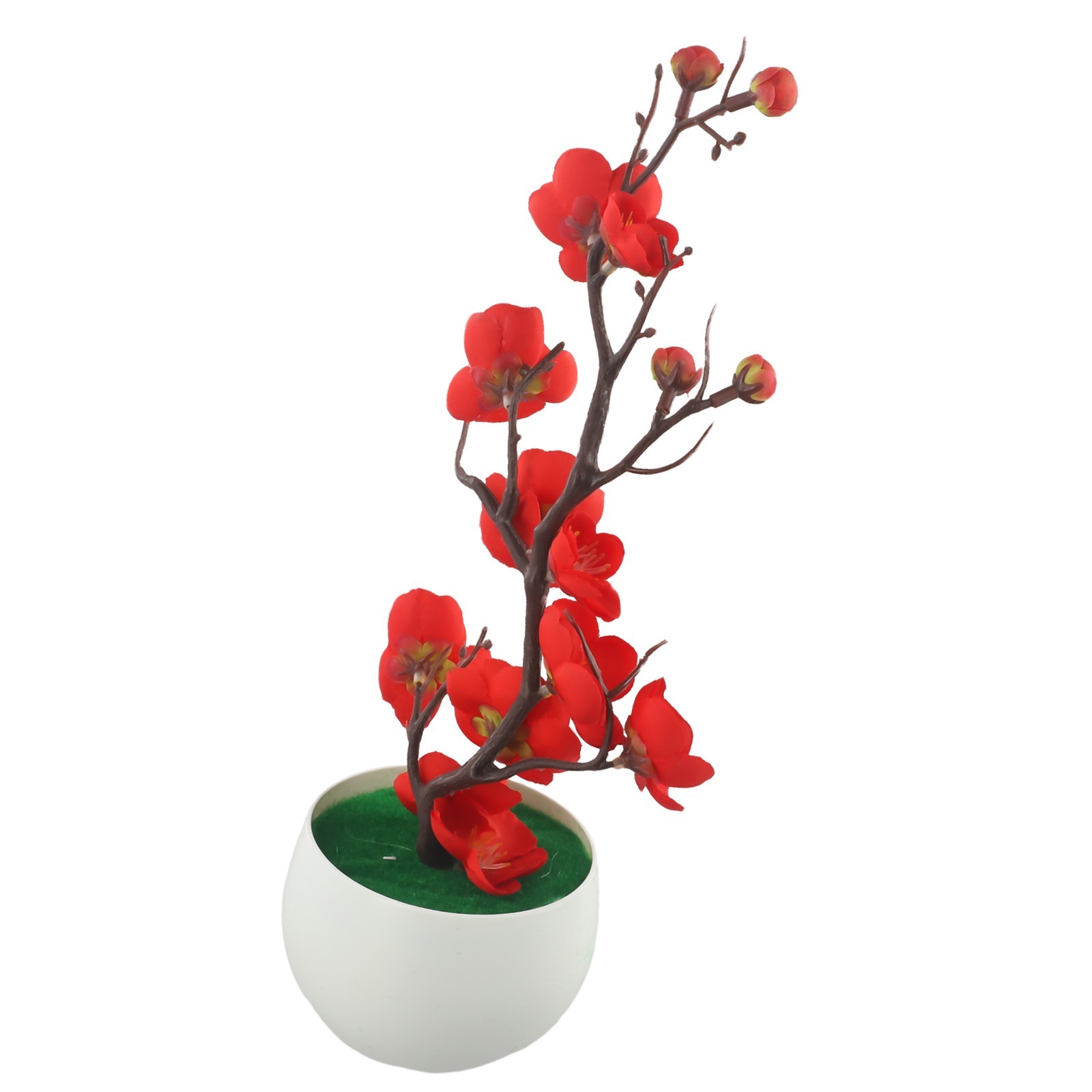 Plant Artificial Potted Flower Plastic Plum Blossom Decorative Garden Home