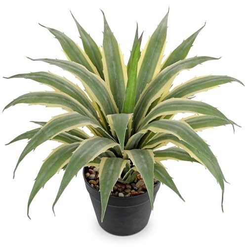 Large Artificial Agave Plants Tall Fake Agave Plant in 16.9″ Light Green-16.9″