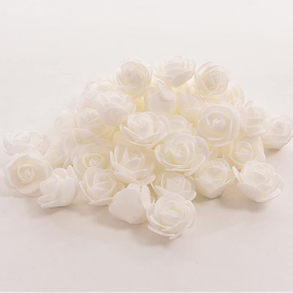 Mini Fake Roses Artificial Flowers 100 PCS 3.5cm Red Foam Rose Head for DIY C…