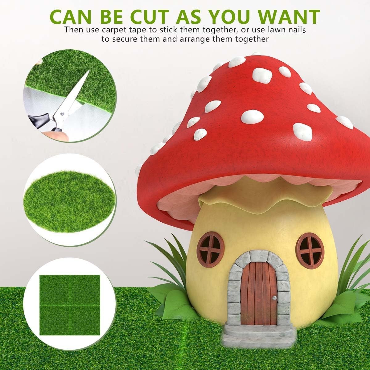 Versatile 6×6 Inches Artificial Grass for Dollhouse Decoration – Pack of 6