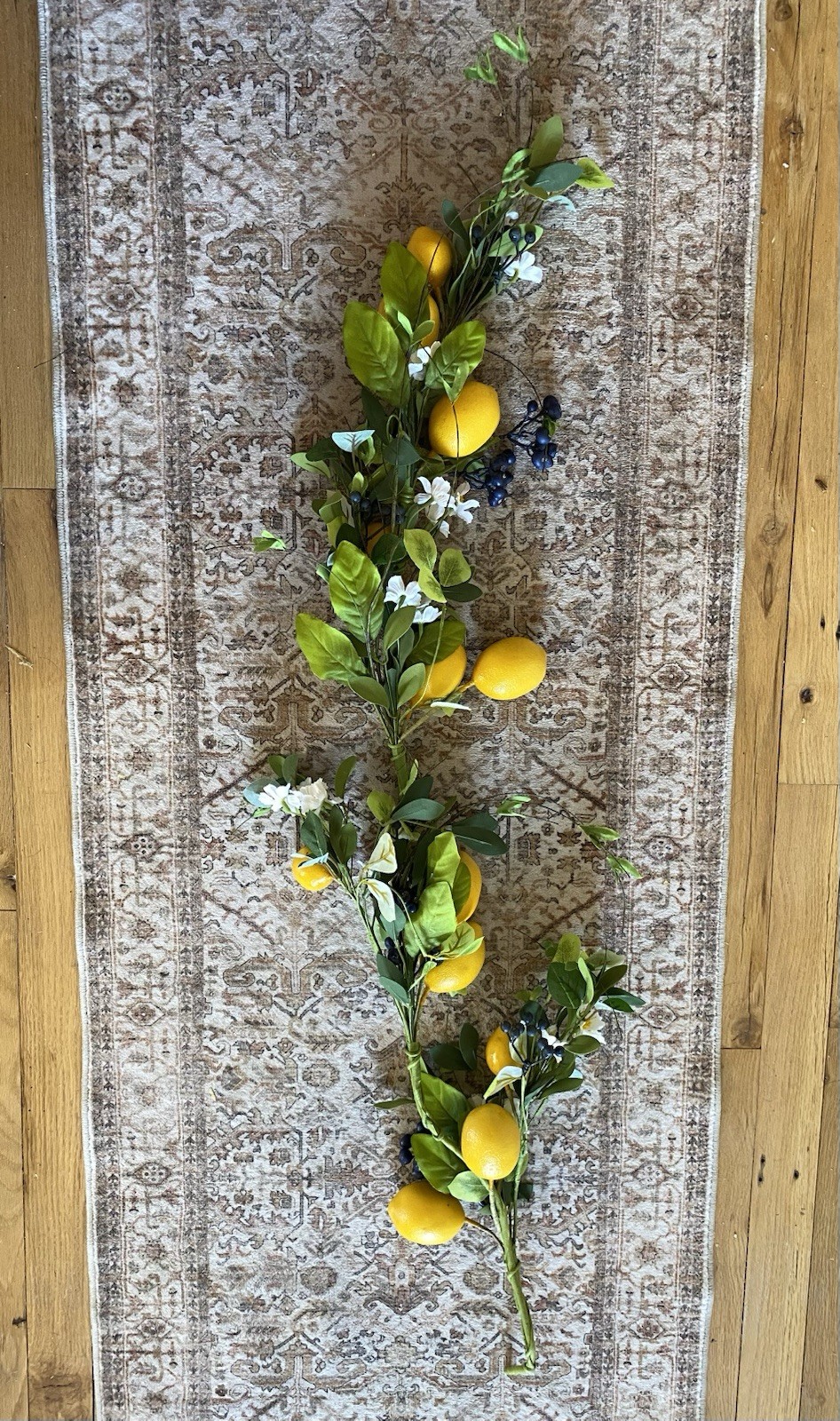 NWT Artificial Flowering Lemon/Blueberry Spring 50in Garland Greenery Decor