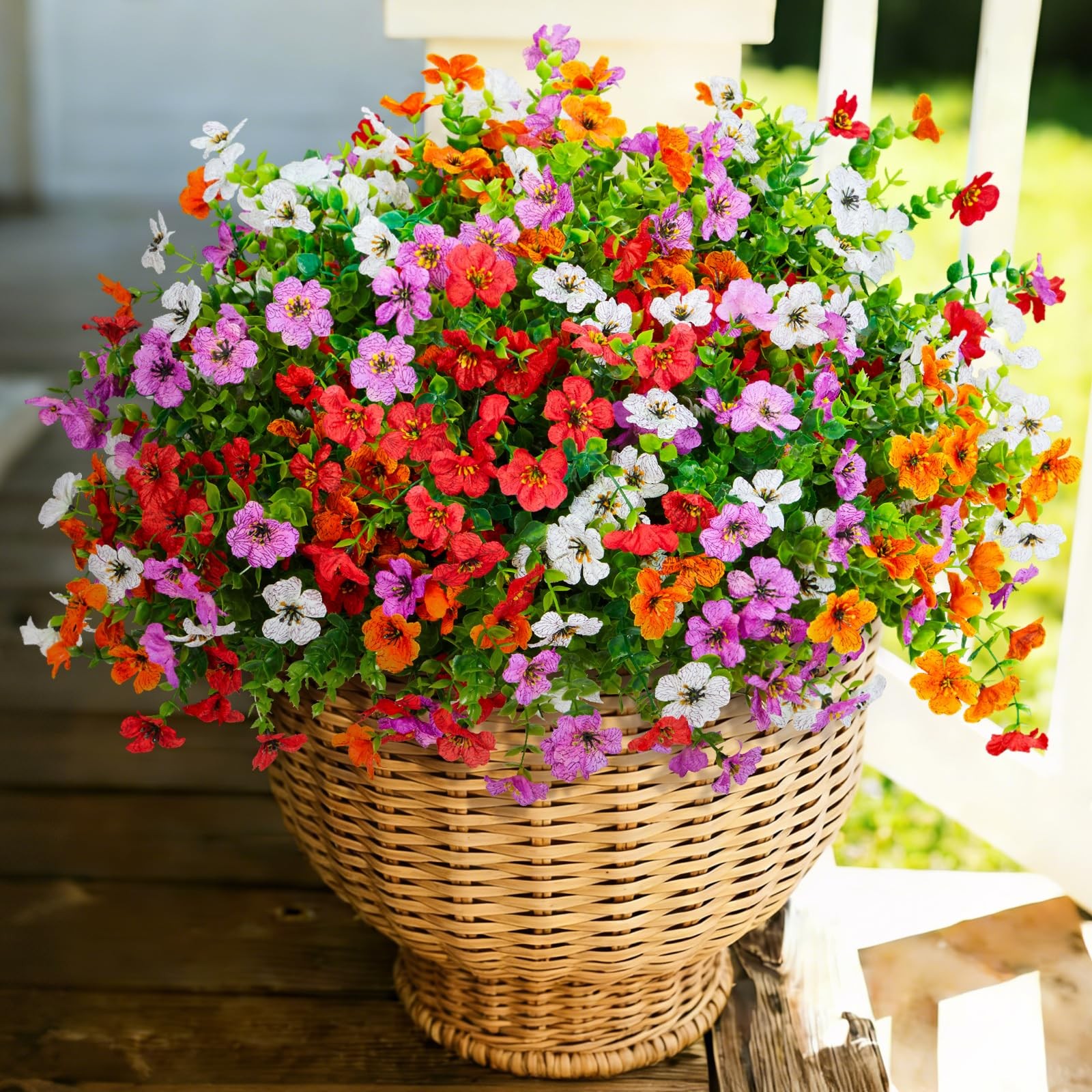 Best Hrobek Fake Artificial Flowers for Outdoors Faux Plants Outside Indoor,UV