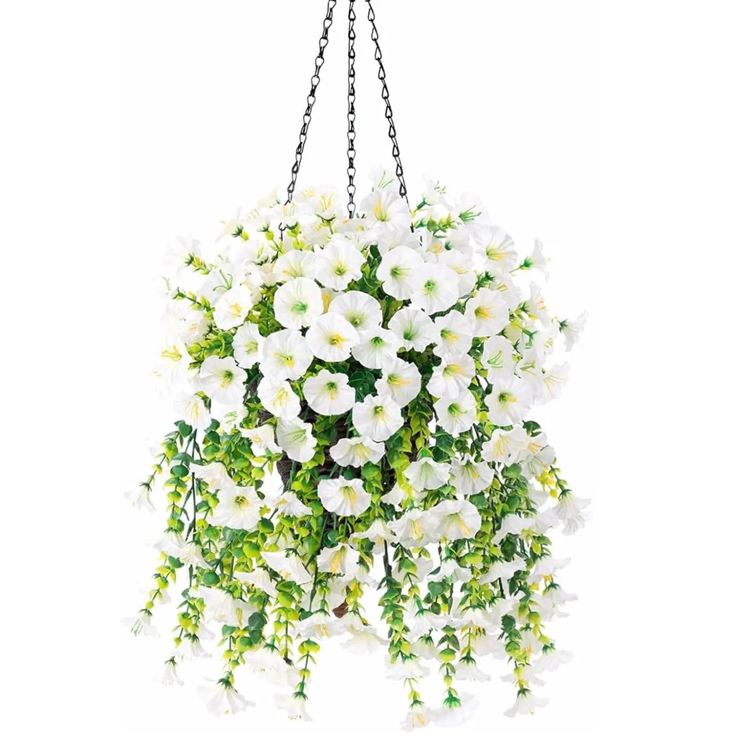 2PCS Artificial Morning Glory Vines UV Resistant Hanging Flowers Outdoor Decor..