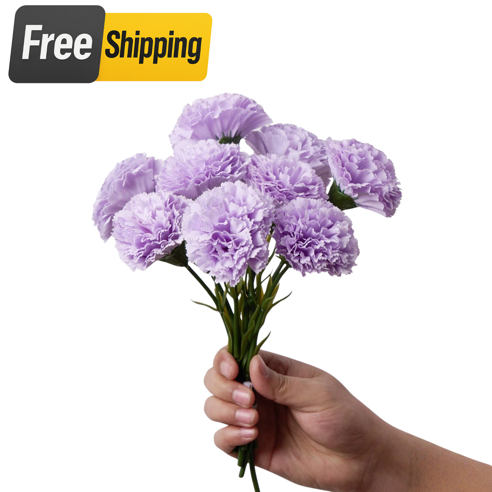 12PCS Artificial Carnation Flowers Silk Stem Wedding Funeral Bouquet Decor USA