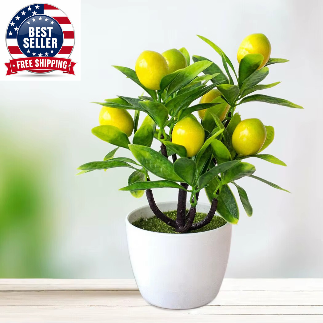 18CM Artificial Fruits Lemon Simulated Bonsai Home Decoration Potted Plant Livin