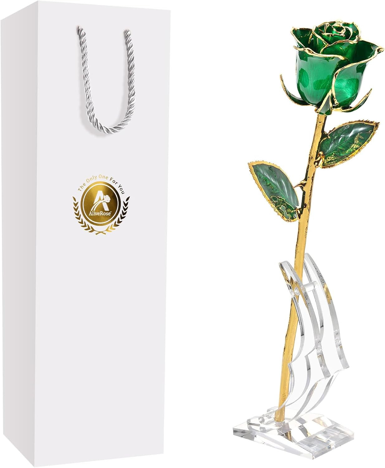 24K Gold Dipped Rose Made from Real Rose – Unique Design for Anniversary, Valent