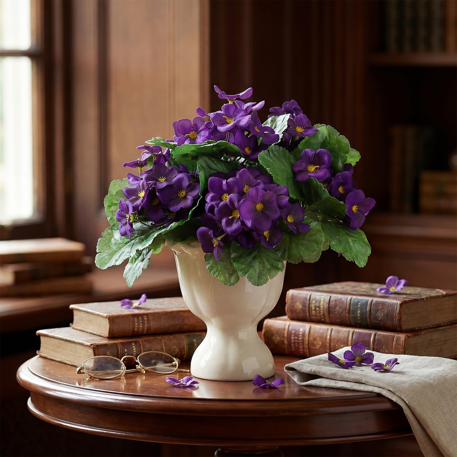 10 Pcs African Violet Artificial Plant Purple African Violet Individual 9 Inc…