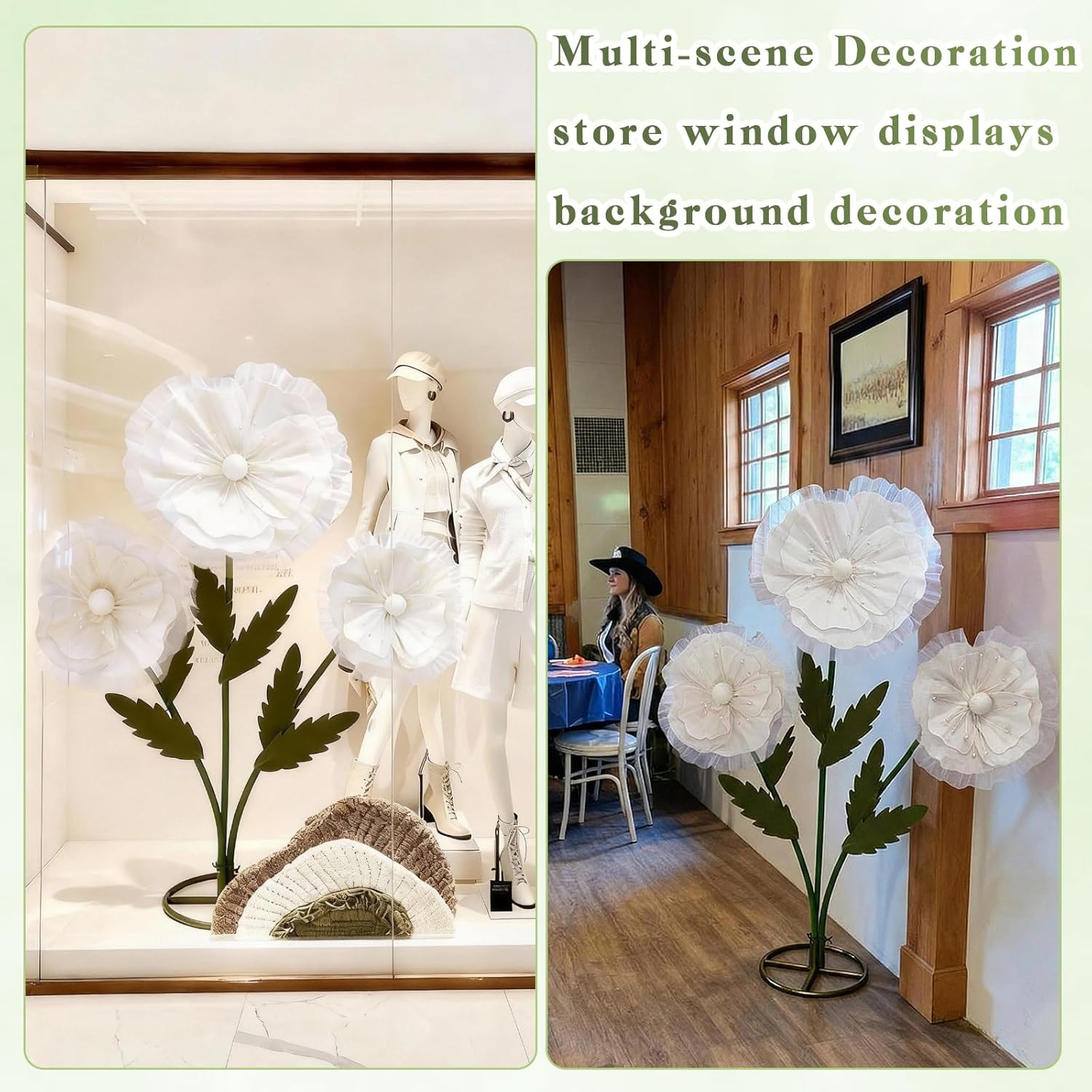 3PCS Giant Flowers for Decoration, 5.9Ft Large Artificial Silk and Foam Flower w