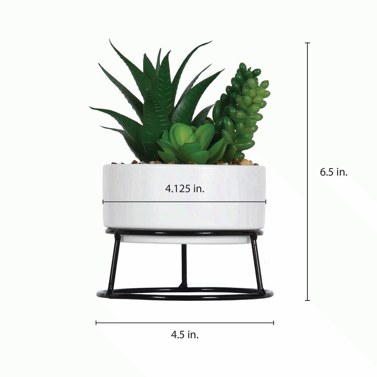 6-pack 6.5″ Artificial Agave and Sedum Succulents in Ceramic Planter, Multicolor