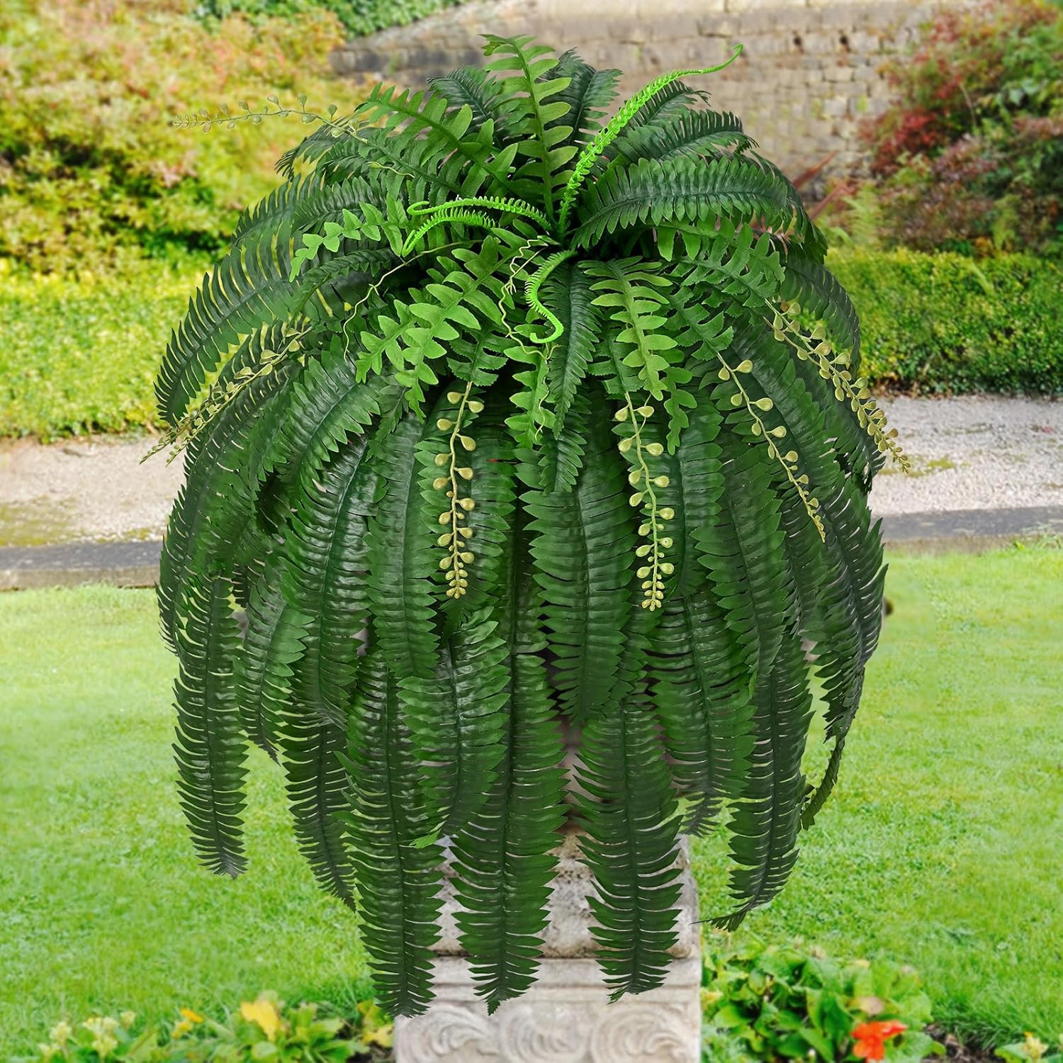 2 Pcs 67″ Fake Ferns Large Artificial Plants Outdoor, Artificial Ferns for Outdo