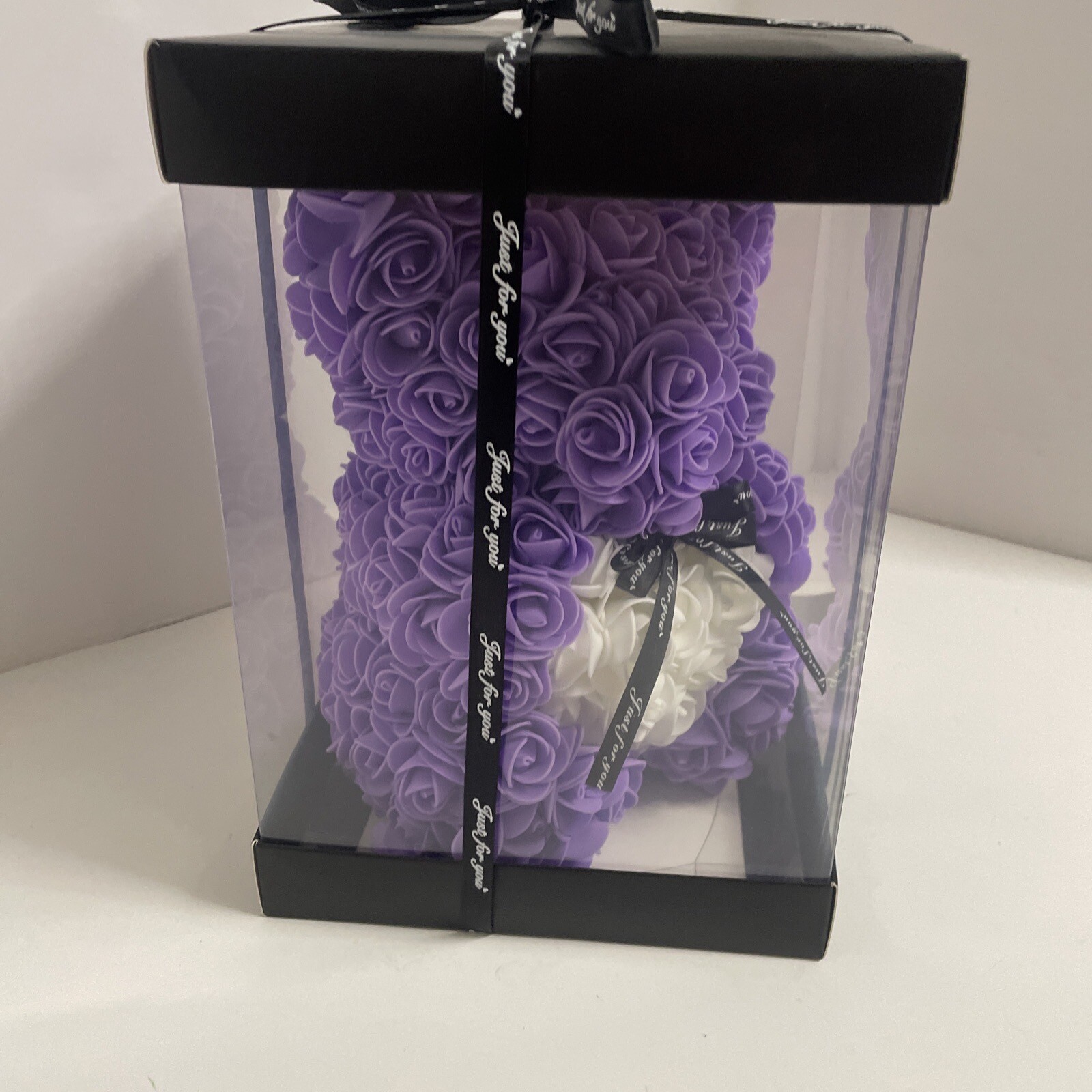 Rose Teddy Bear Purple Heart 10 Inch Valentine Day, Birthday, Mother’s Day, Gift