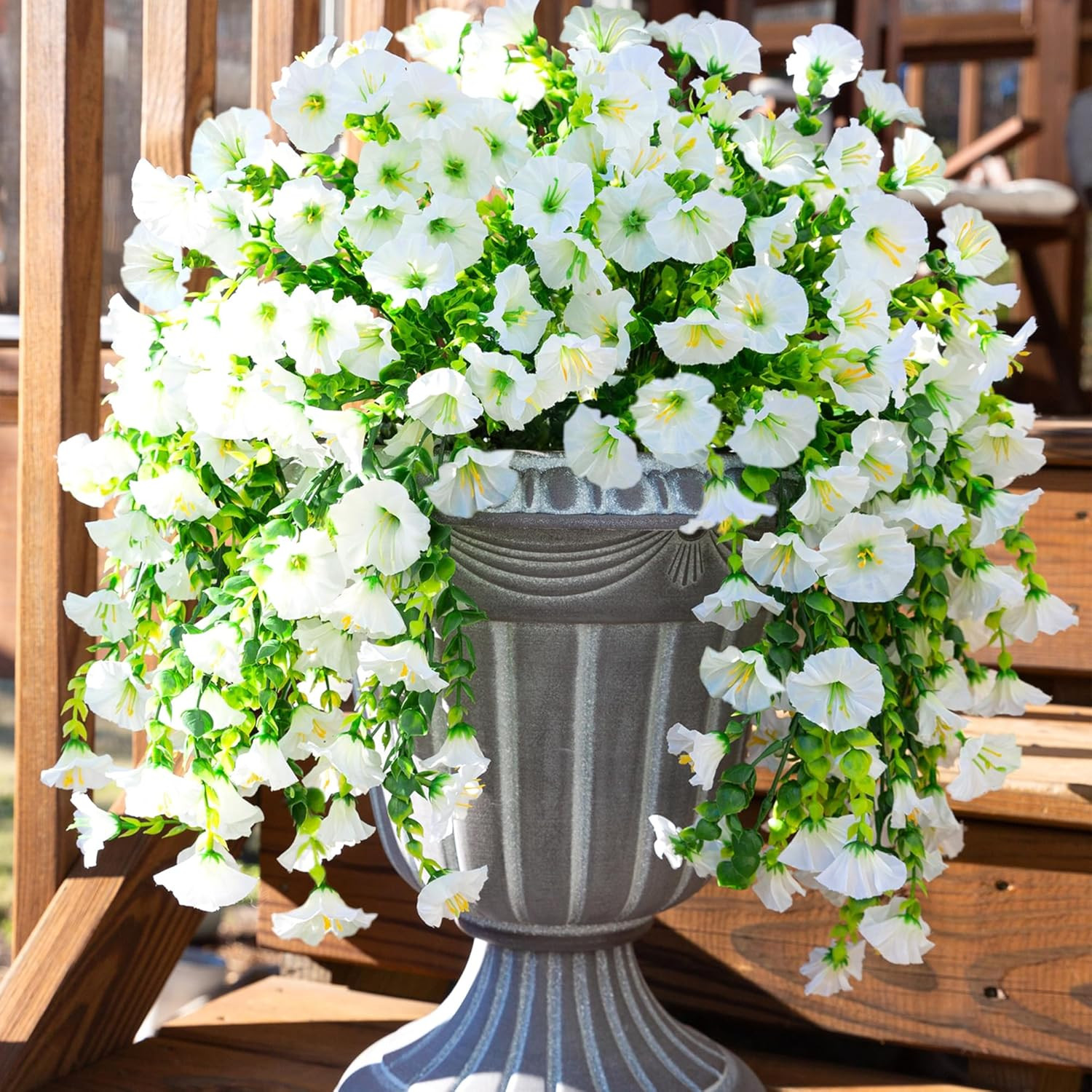 2 PCS Artificial Hanging Flowers Fake Plants for Winter Christmas Outdoor,Faux S
