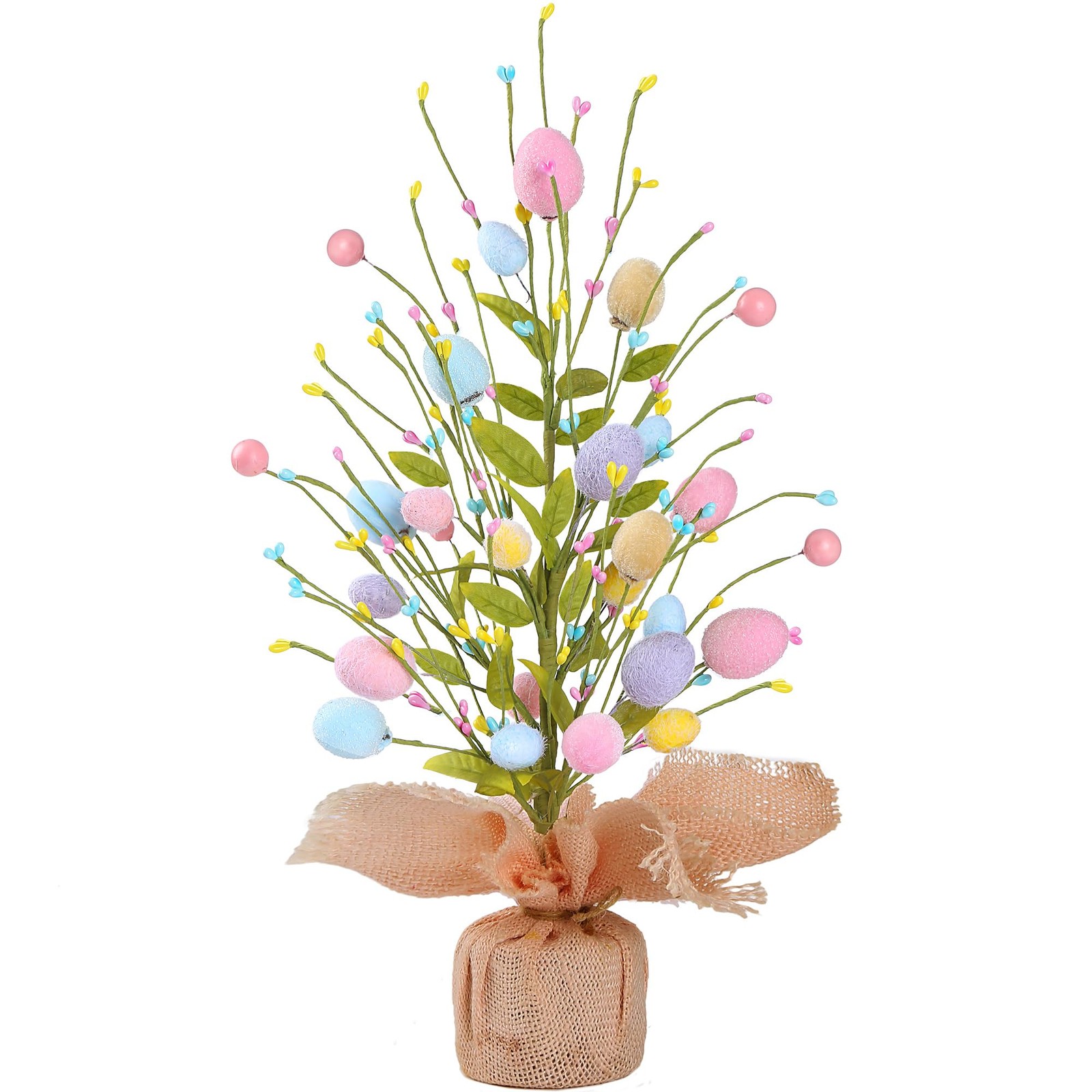 17 Easter Egg Table Tree Decorations Artificial Eggs Greenery Berries Burlap