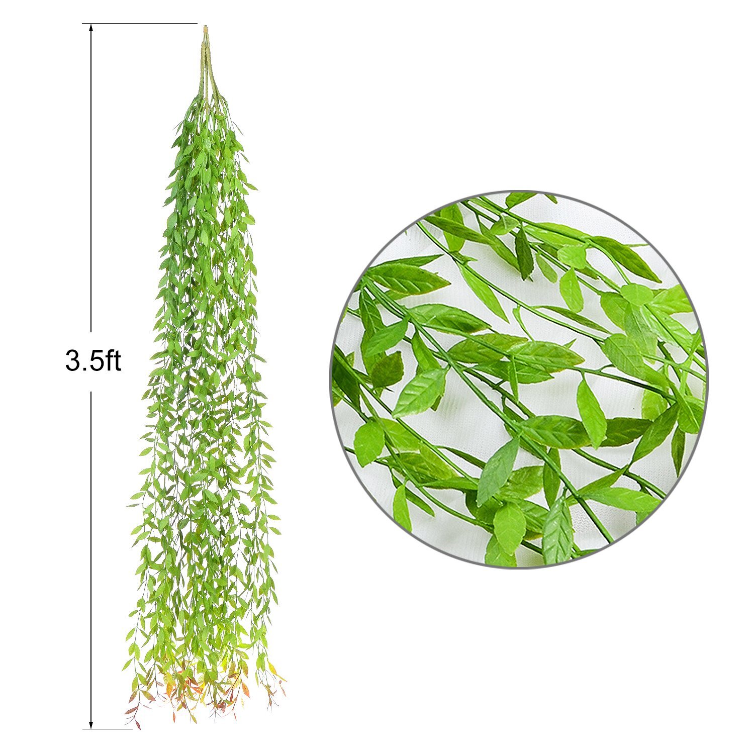 Artificial Vines Fake Greenery Garland Willow Leaves Wedding Home Decor