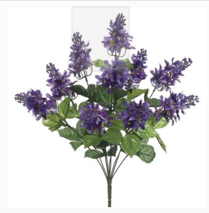 Set of 2 Artificial Purple Lilac 20-1/2″ Tall Floral Bushes