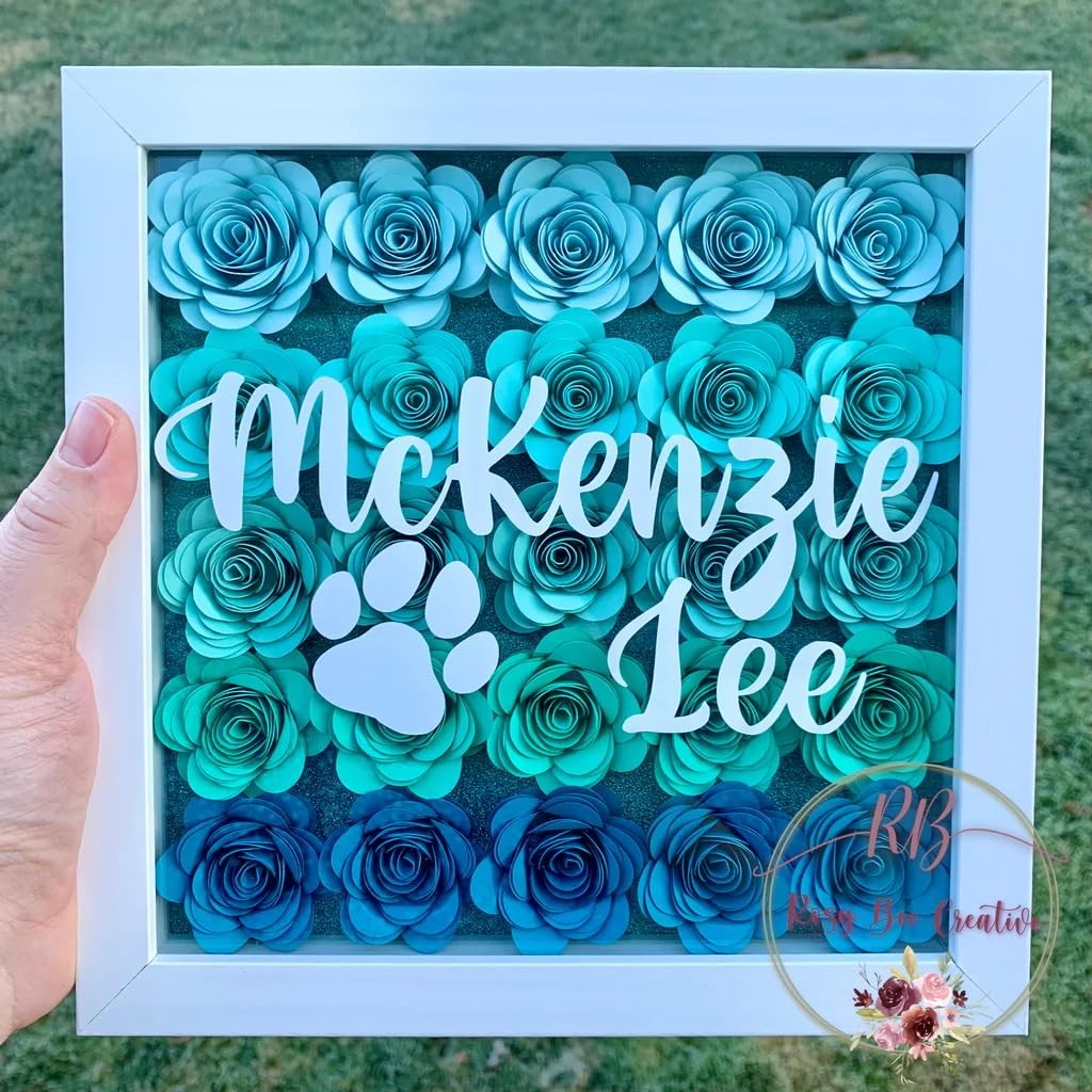 18 PCS Blue Artificial Rose Mini Paper Flower Craft DIY Decor Cake Topper