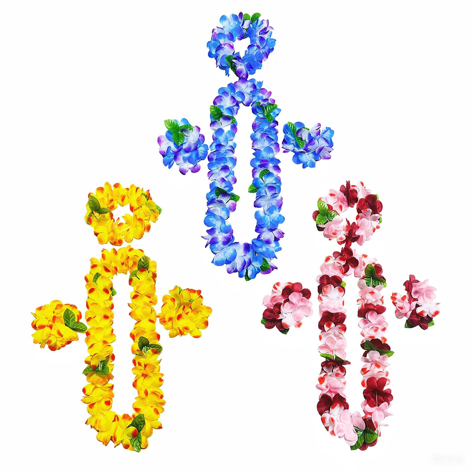 12 Counts Hawaiian Leis, Tropical Flower Lei Necklaces for Luau Party Supplie…