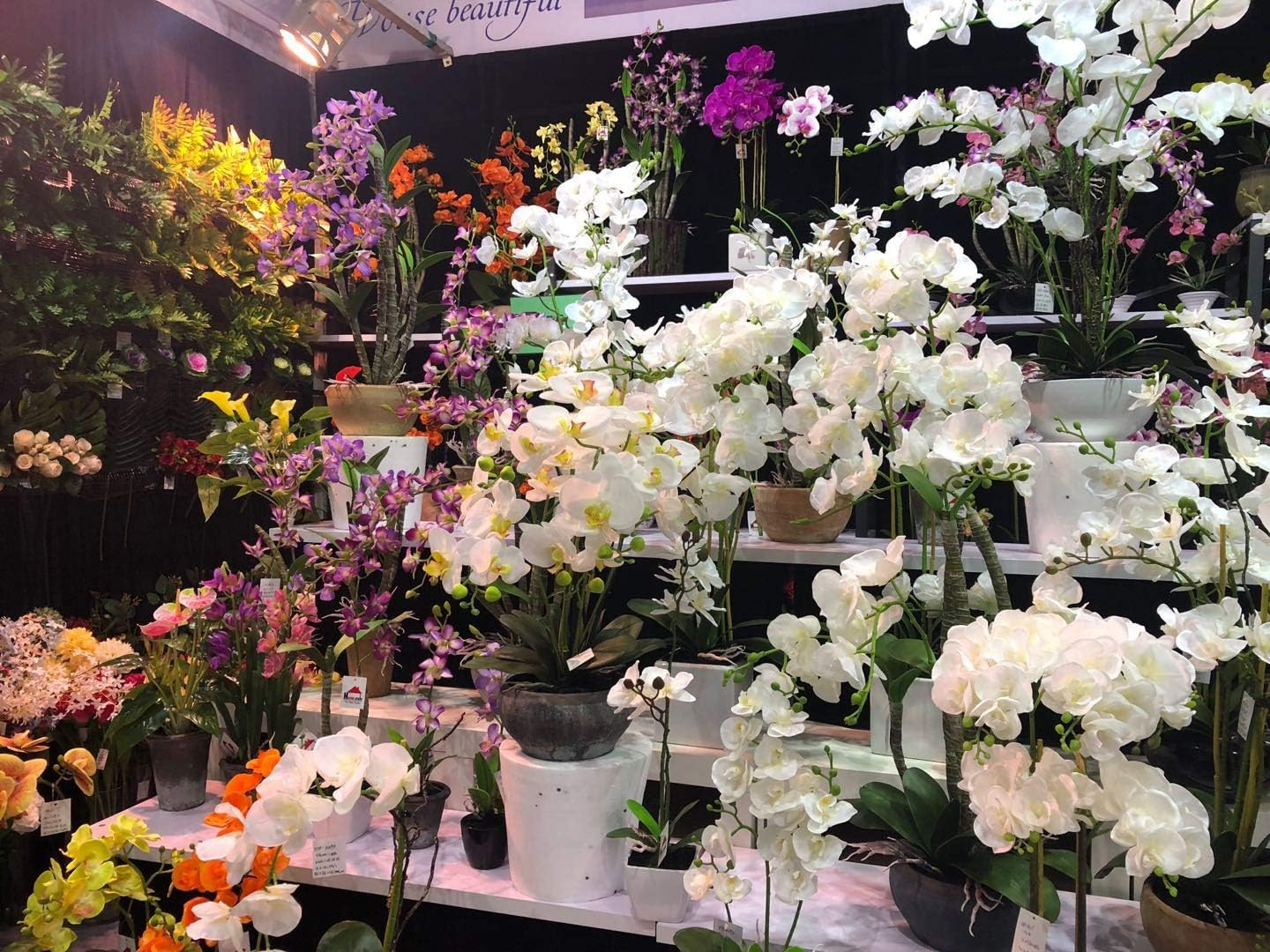 Stunning 2.5′ White Orchid Silk Flower Plant – Elegant Home Decor