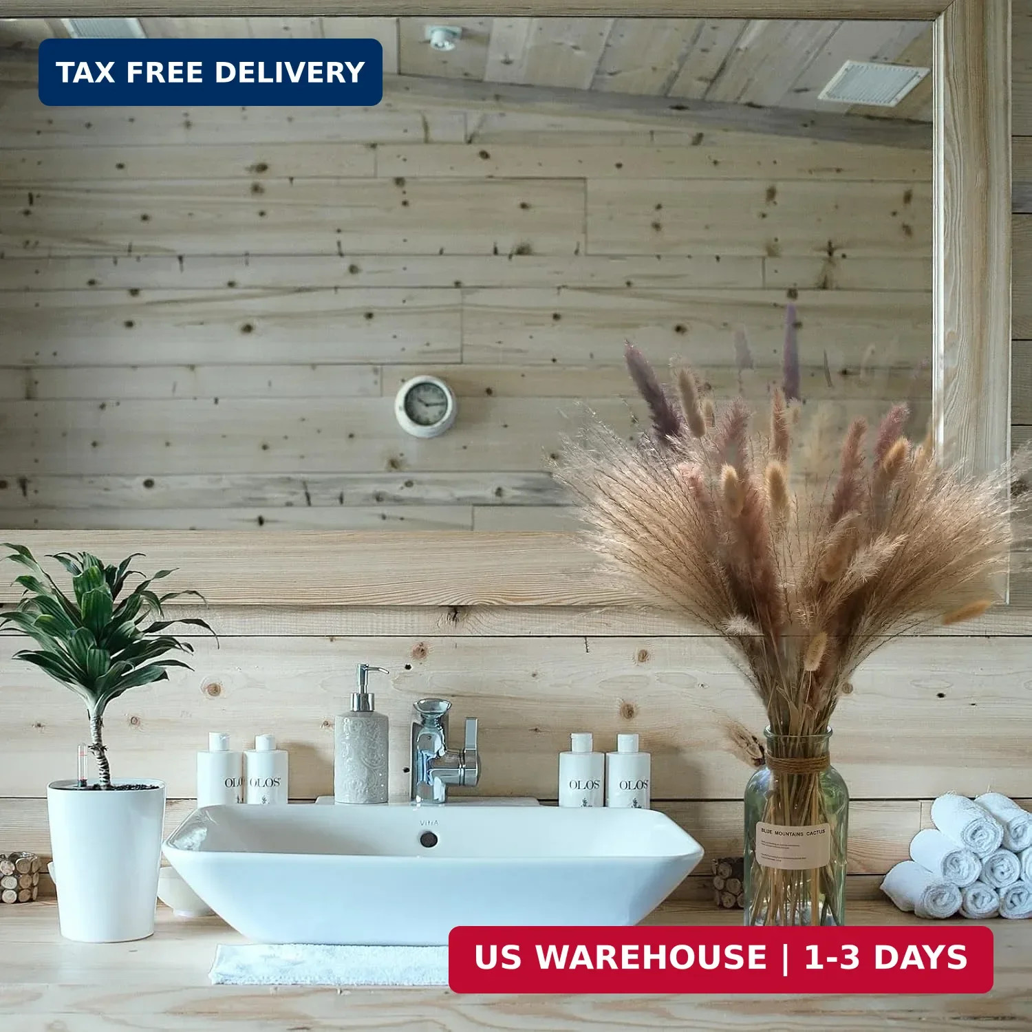 Pampas Grass Decor 110 pcs 17.5inch Natural Dried Pampas Grass-15Pcs White Pampa