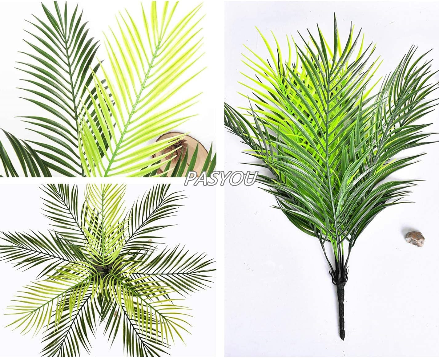 Artificial Palm Tree, Plastic Plants Greenery Fake Tropical Shrubs Faux Big Leav